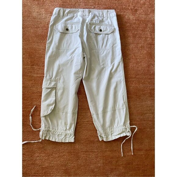 Victorias Secret London Jean Chino Ivory Crop Capri Pants  Cargo Trousers - Picture 4 of 8